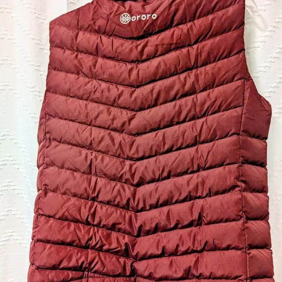 Ororo Women's Heated Lightweight Down Vest (Apparel Only) Wine Red XS - Picture 12 of 16